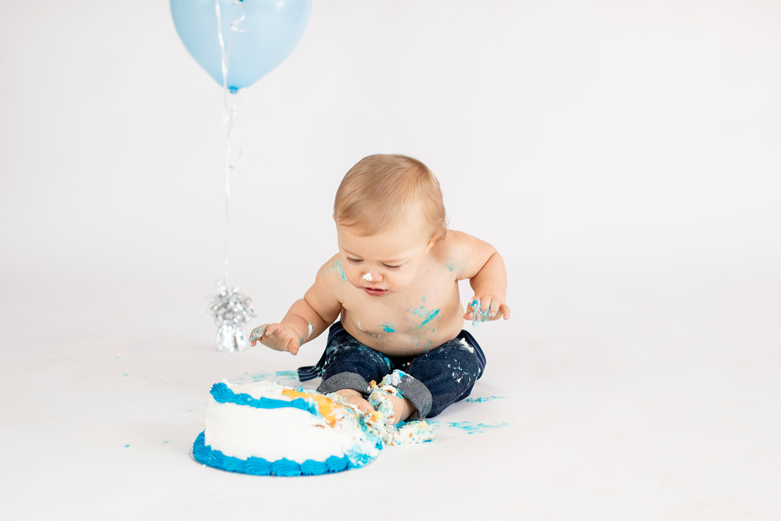 One Year Old Baby Boy Cake Smash Jandd Studio 2020 Jandd Photo Llc
