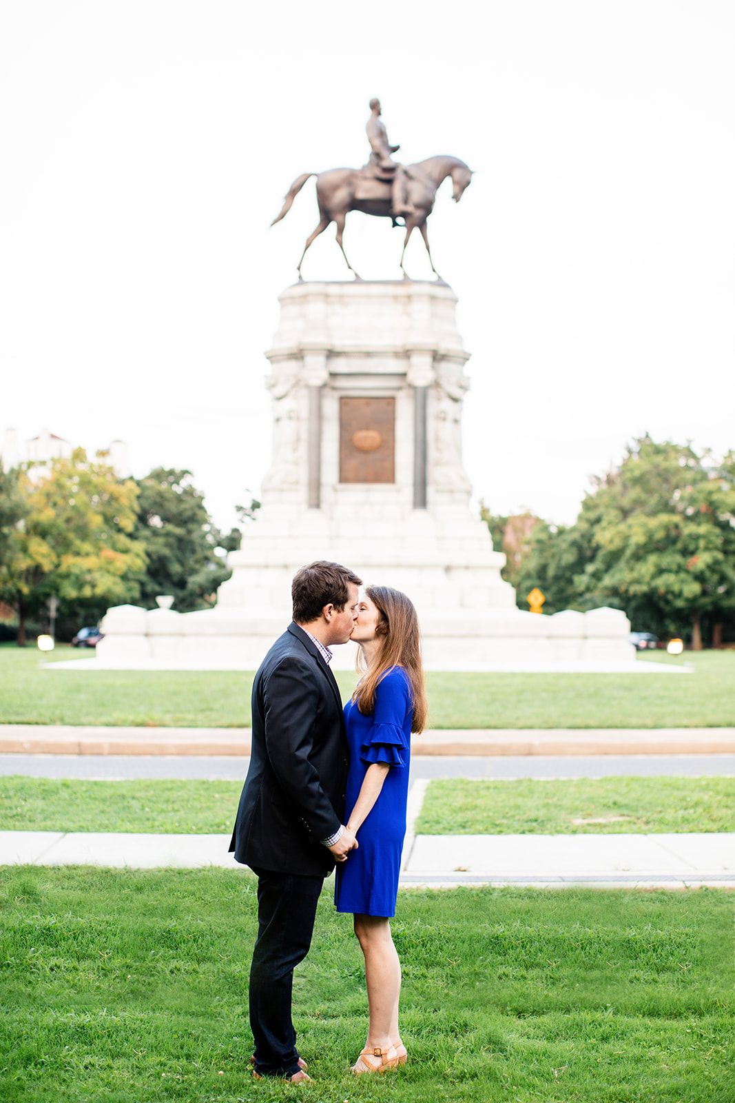 Chris  Allies Engagement Photos on Monument Avenue  - Image Property of www.j-dphoto.com
