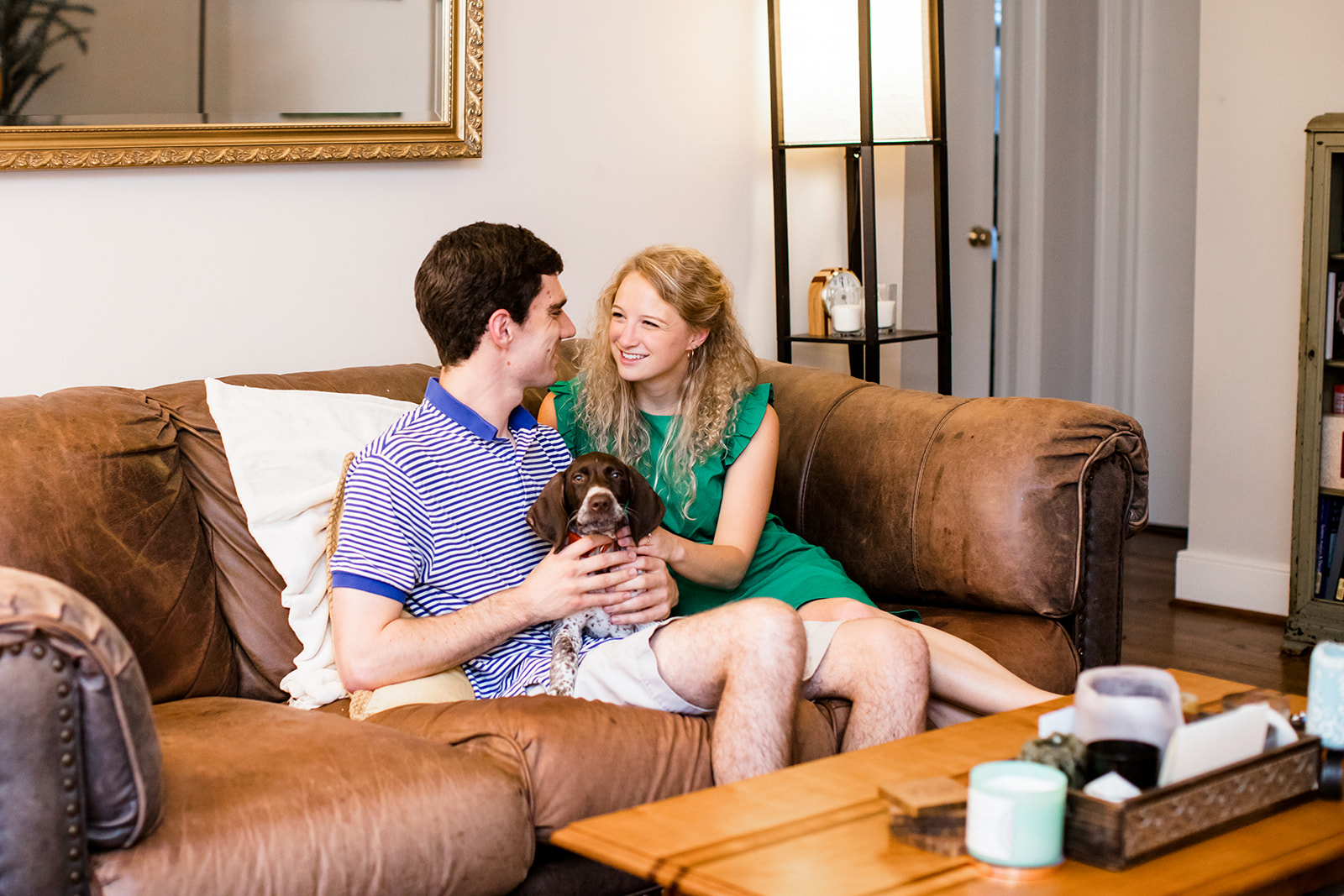 Bailey Treys Fur Baby Filled At Home Engagement Shoot - Image Property of www.j-dphoto.com