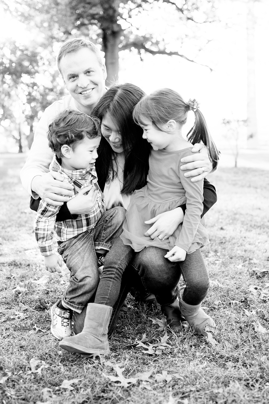 Fun Family of Four Fall Photos at Libby Hill Park - Image Property of www.j-dphoto.com