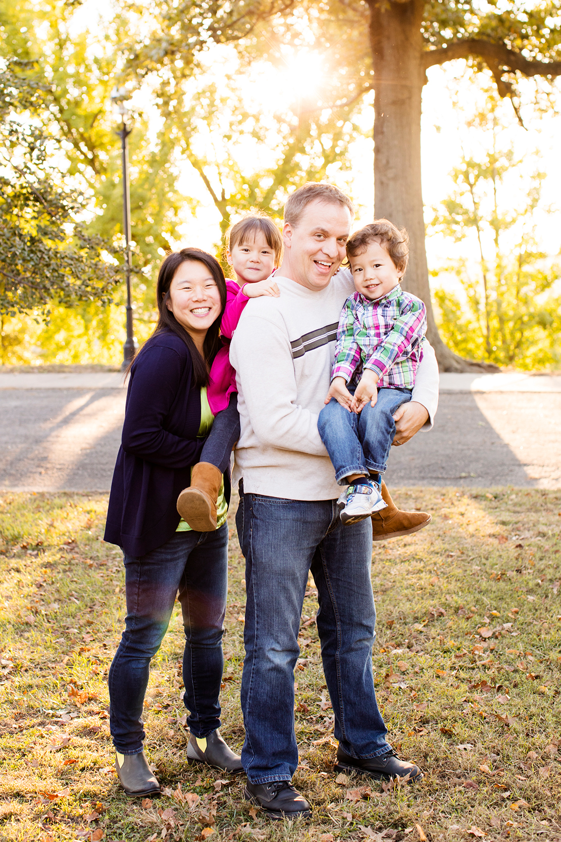Fun Family of Four Fall Photos at Libby Hill Park - Image Property of www.j-dphoto.com