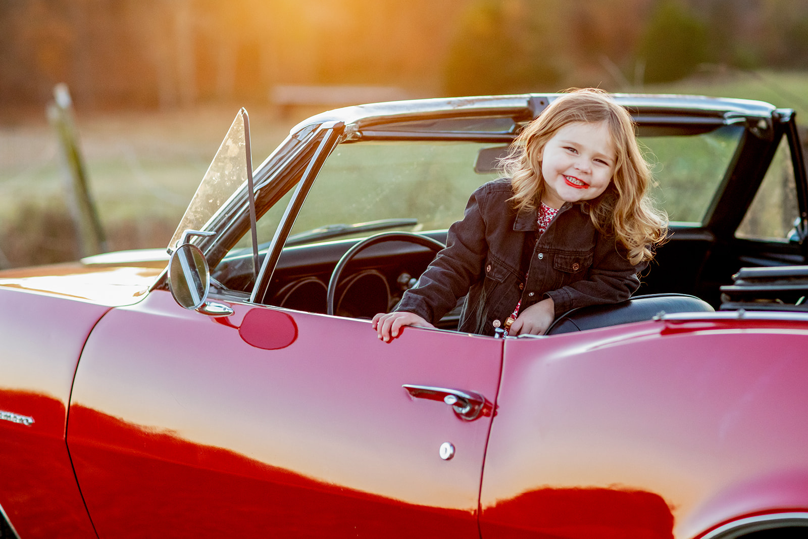 Bogue Family Photos with a Vintage Red Camaro - Image Property of www.j-dphoto.com