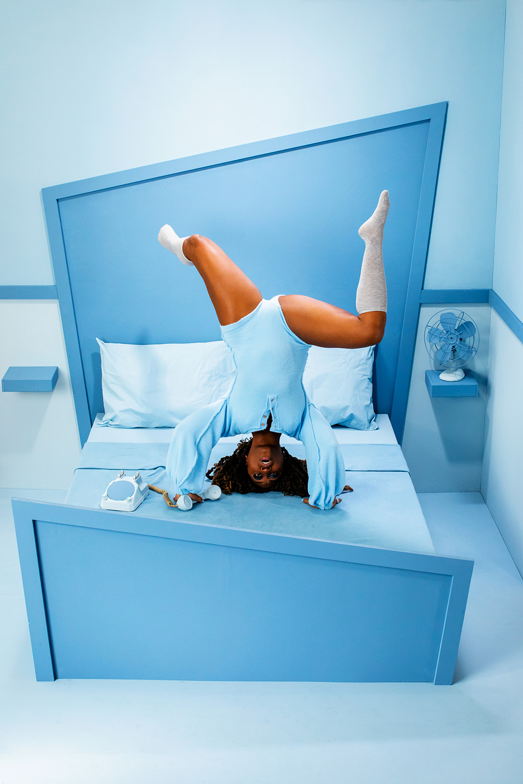 Monochromatic Blue Bed Room Photo Shoot - Jada And David Parrish