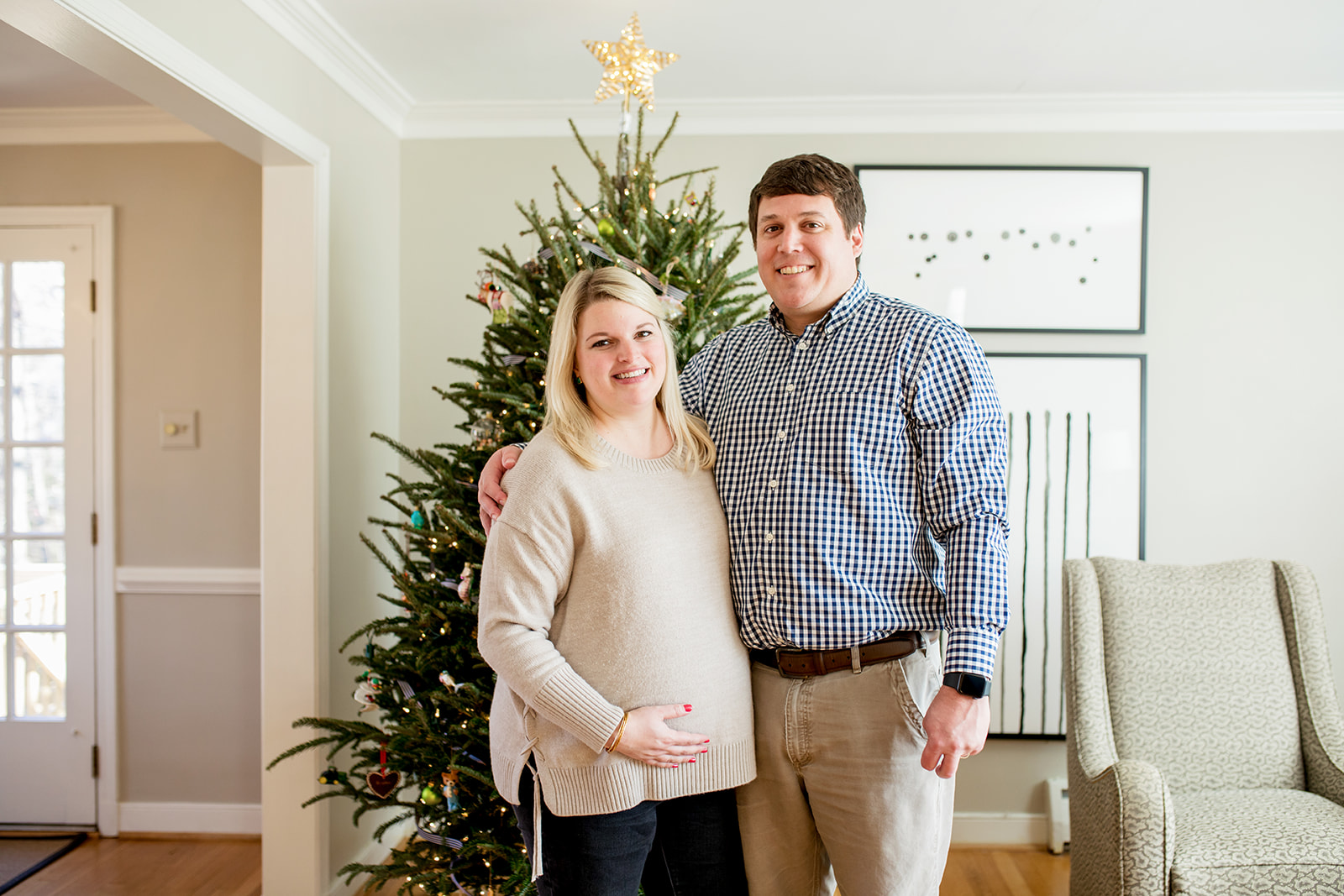 Cary Family Christmas At Home Maternity Shoot - Image Property of www.j-dphoto.com