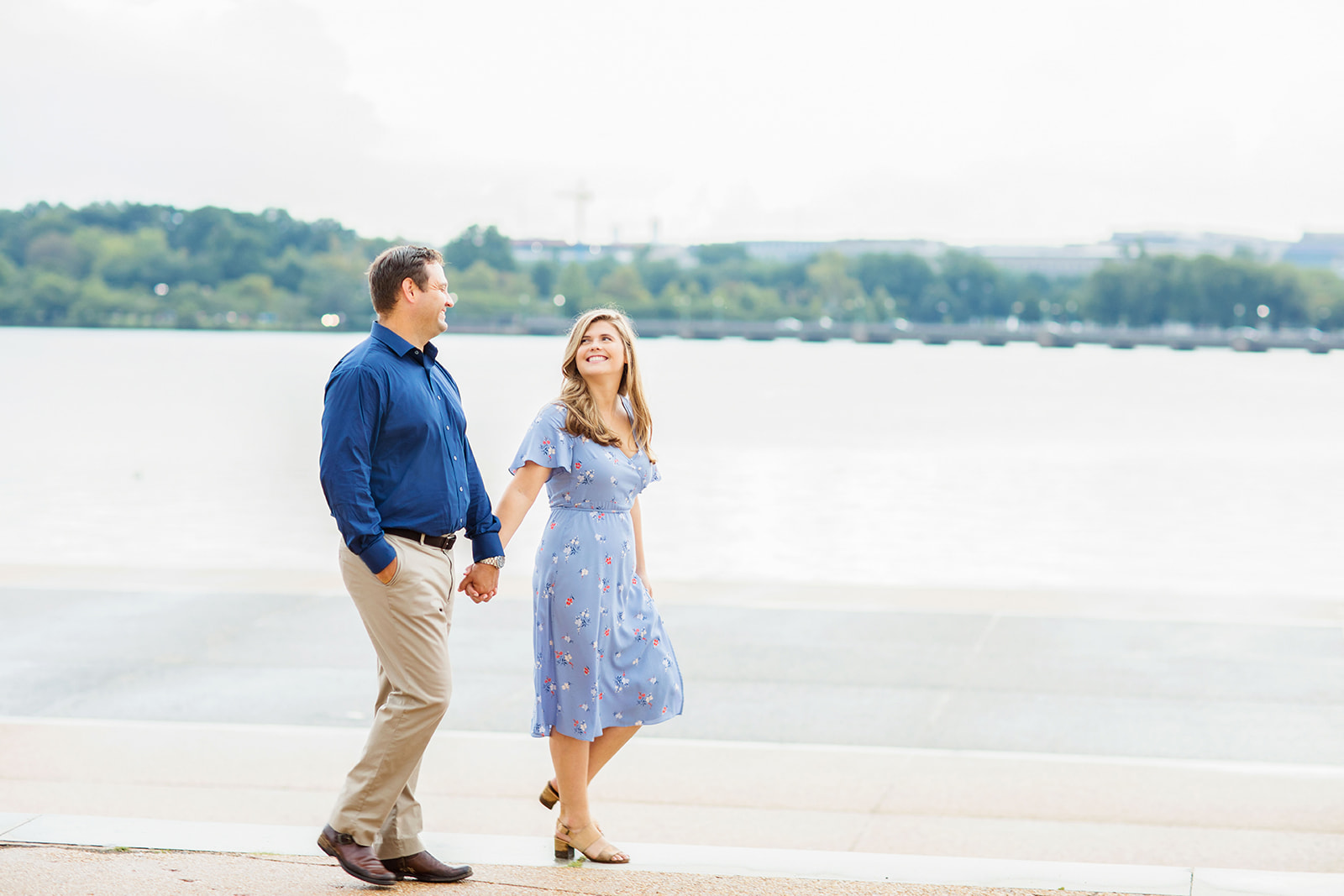 Kathryn Charlies Engagement Shoot at the Jefferson Memorial - Image Property of www.j-dphoto.com