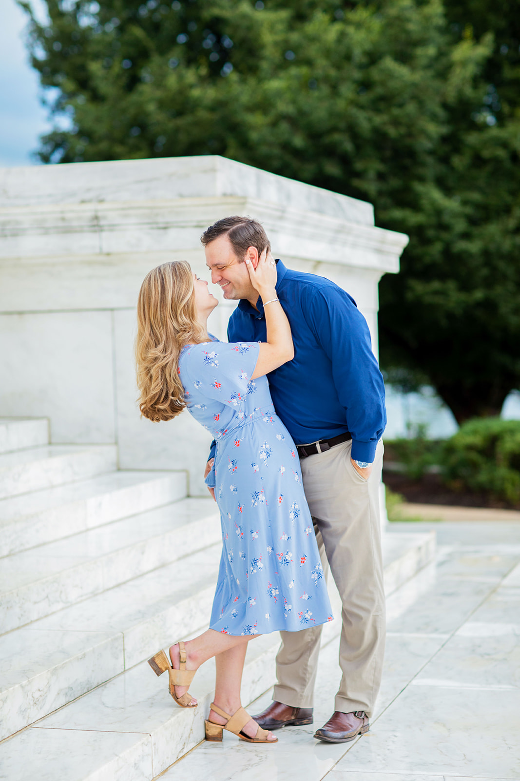 Kathryn Charlies Engagement Shoot at the Jefferson Memorial - Image Property of www.j-dphoto.com