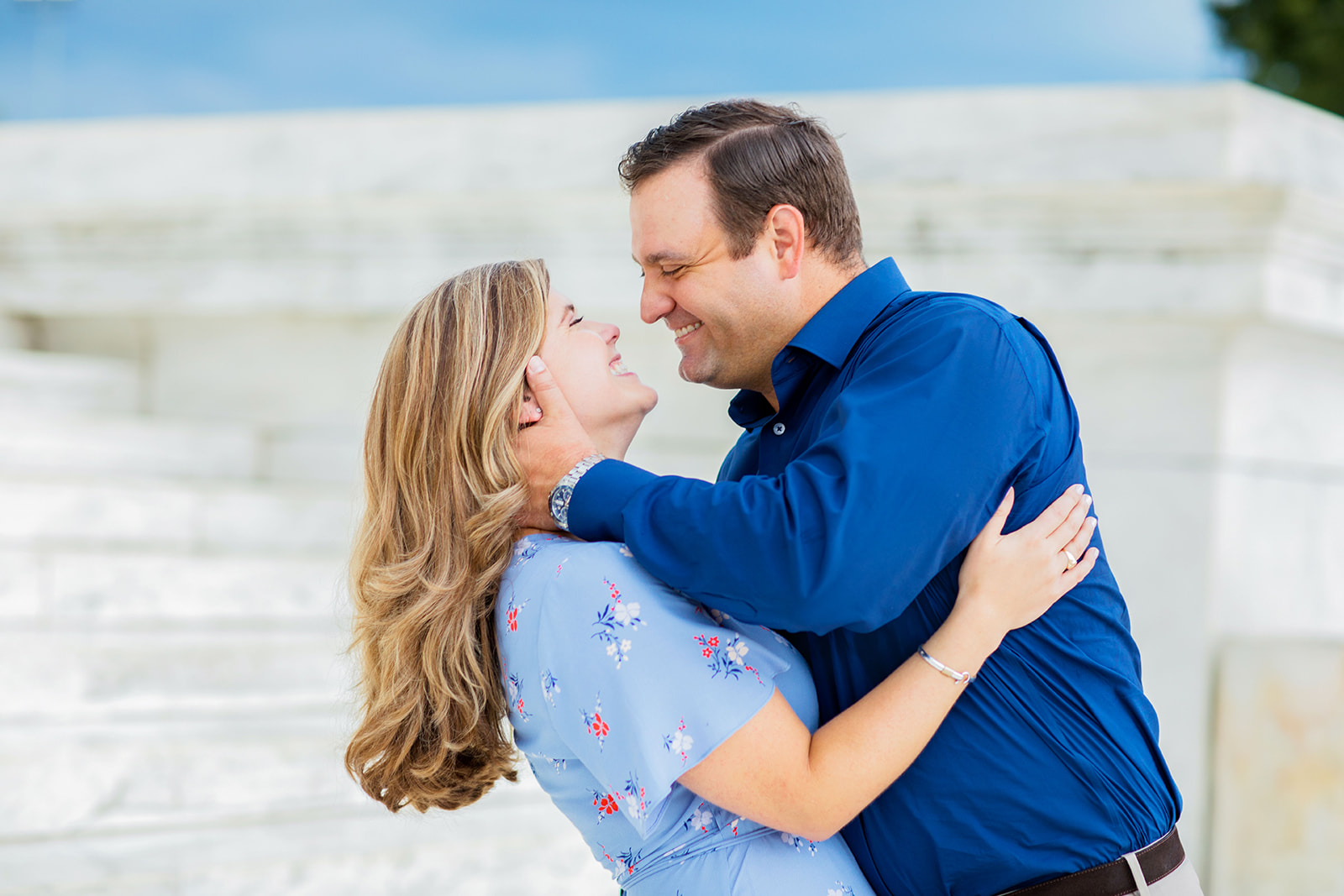 Kathryn Charlies Engagement Shoot at the Jefferson Memorial - Image Property of www.j-dphoto.com