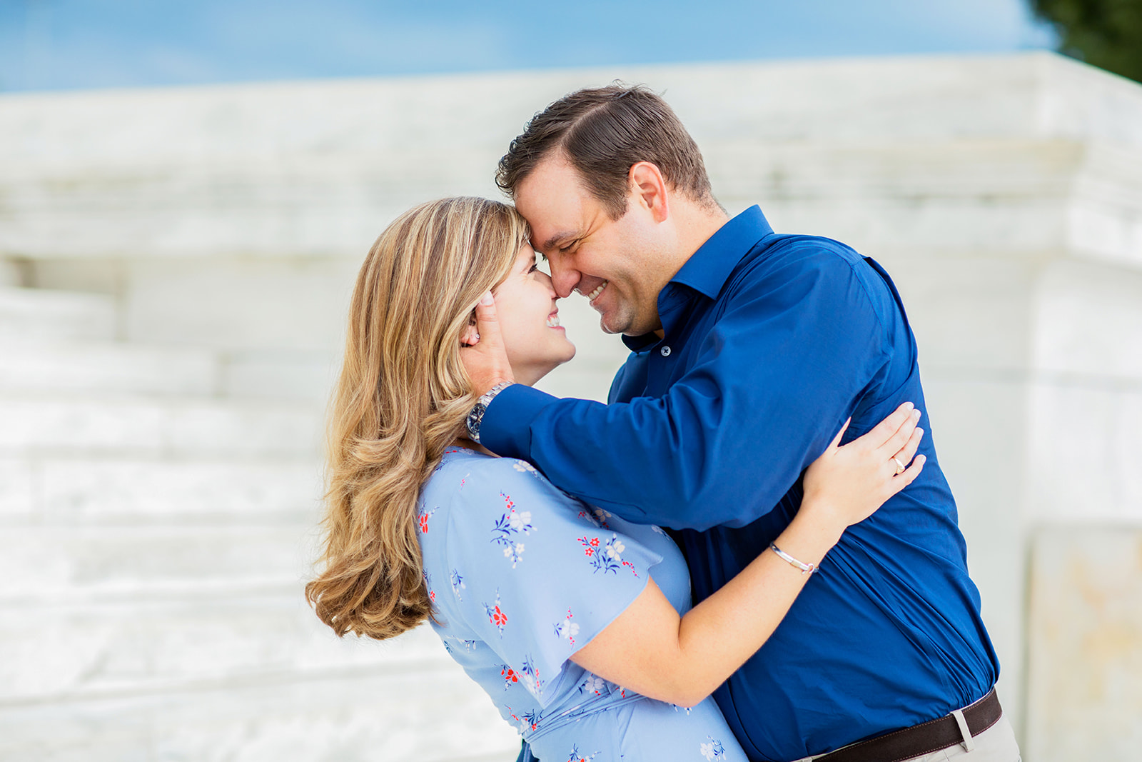 Kathryn Charlies Engagement Shoot at the Jefferson Memorial - Image Property of www.j-dphoto.com