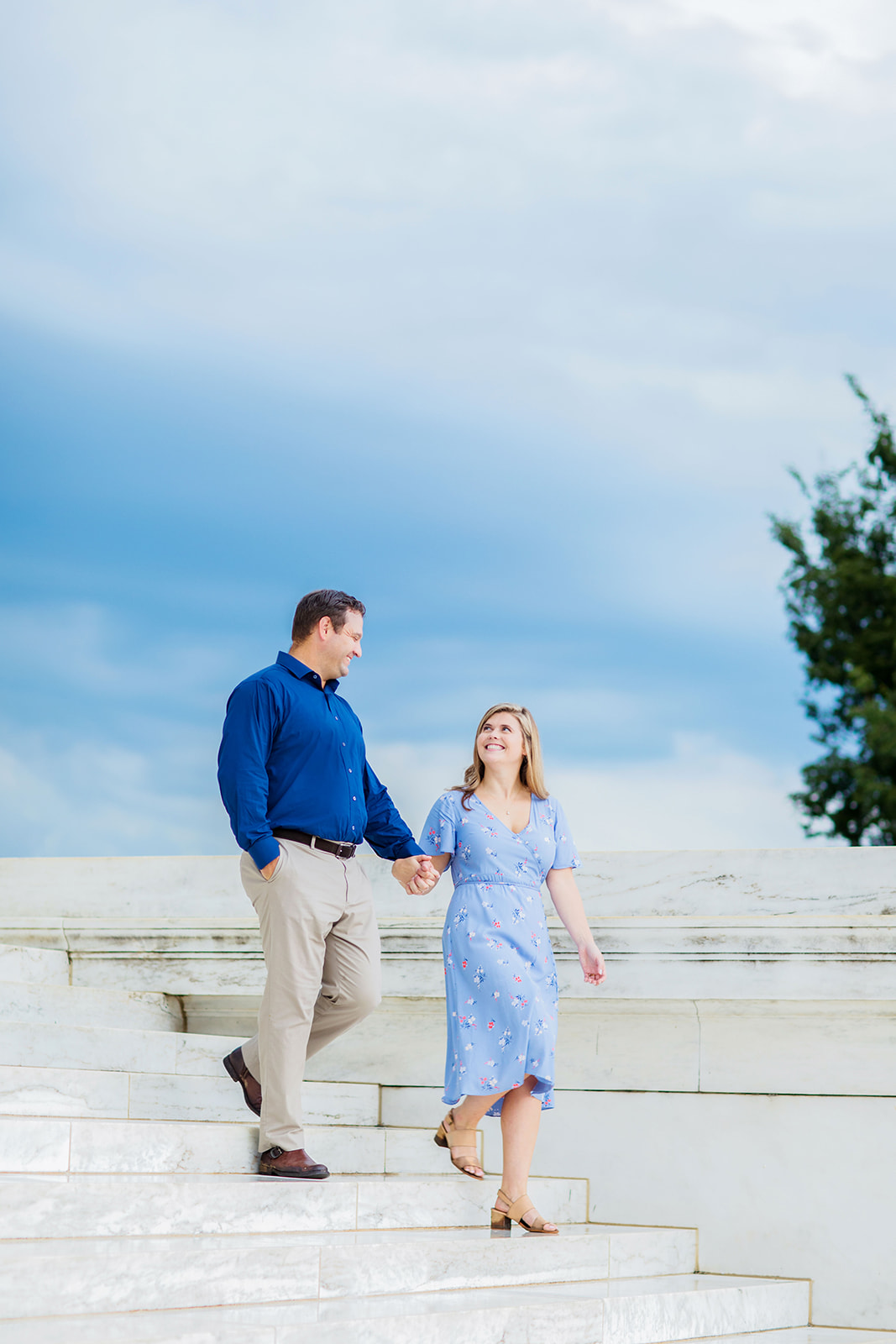 Kathryn Charlies Engagement Shoot at the Jefferson Memorial - Image Property of www.j-dphoto.com