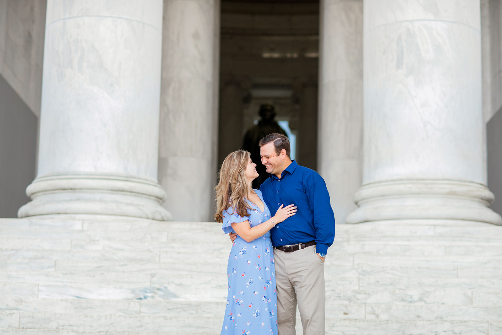 Kathryn Charlies Engagement Shoot at the Jefferson Memorial - Image Property of www.j-dphoto.com