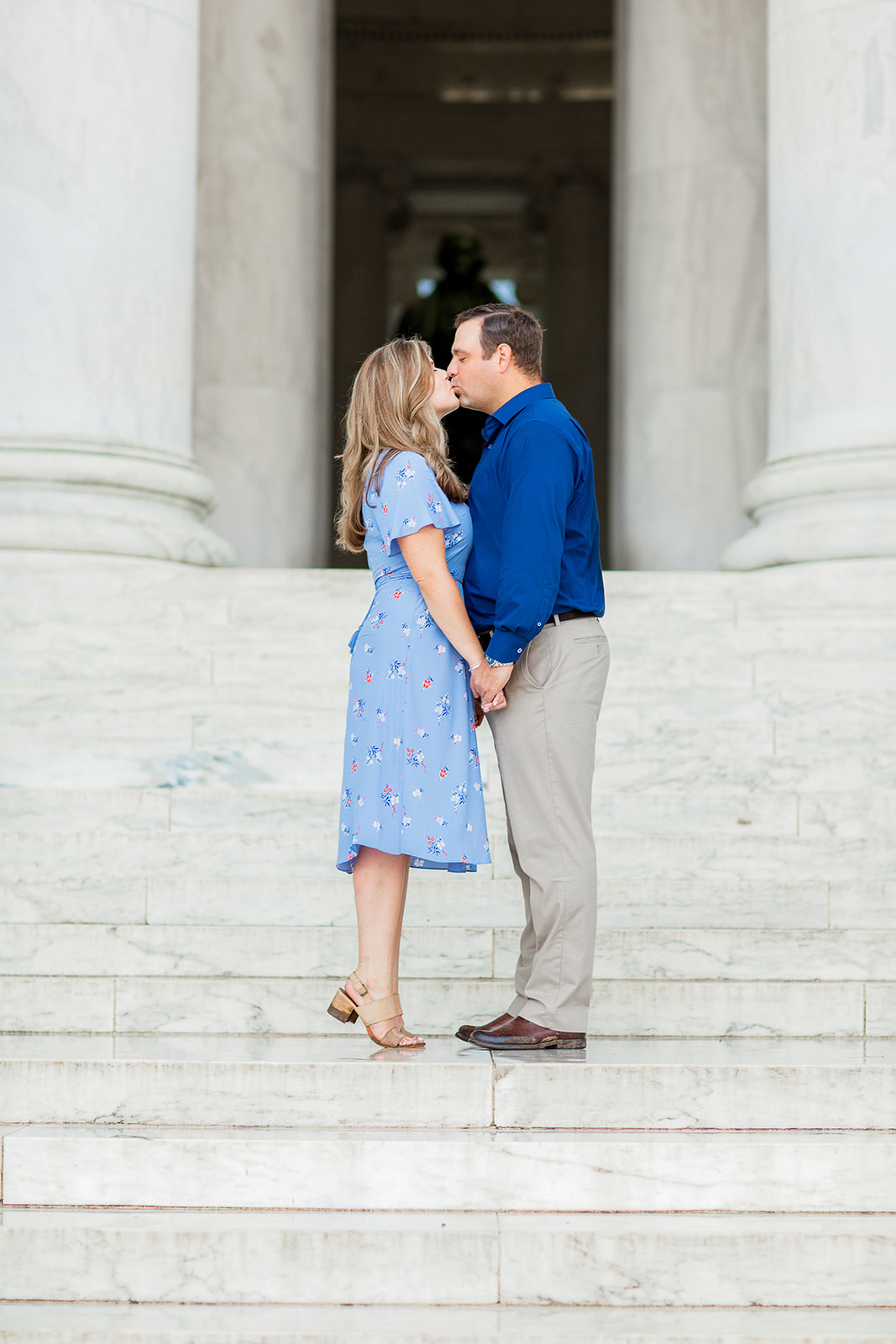 Kathryn Charlies Engagement Shoot at the Jefferson Memorial - Image Property of www.j-dphoto.com