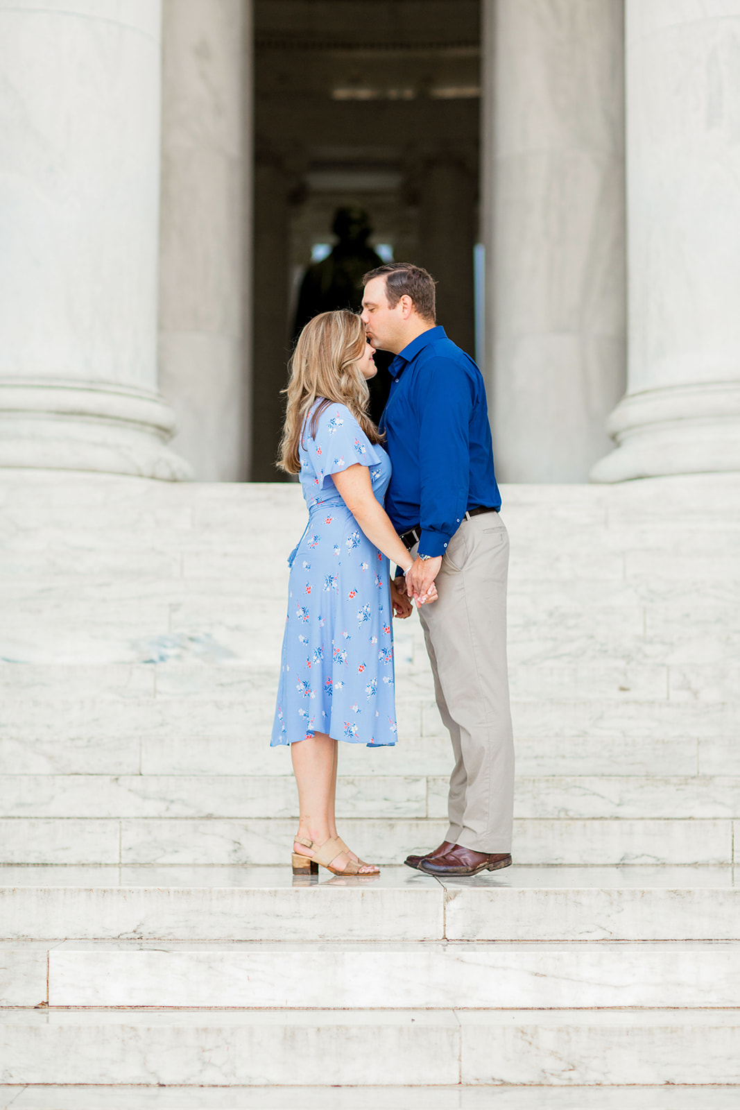 Kathryn Charlies Engagement Shoot at the Jefferson Memorial - Image Property of www.j-dphoto.com