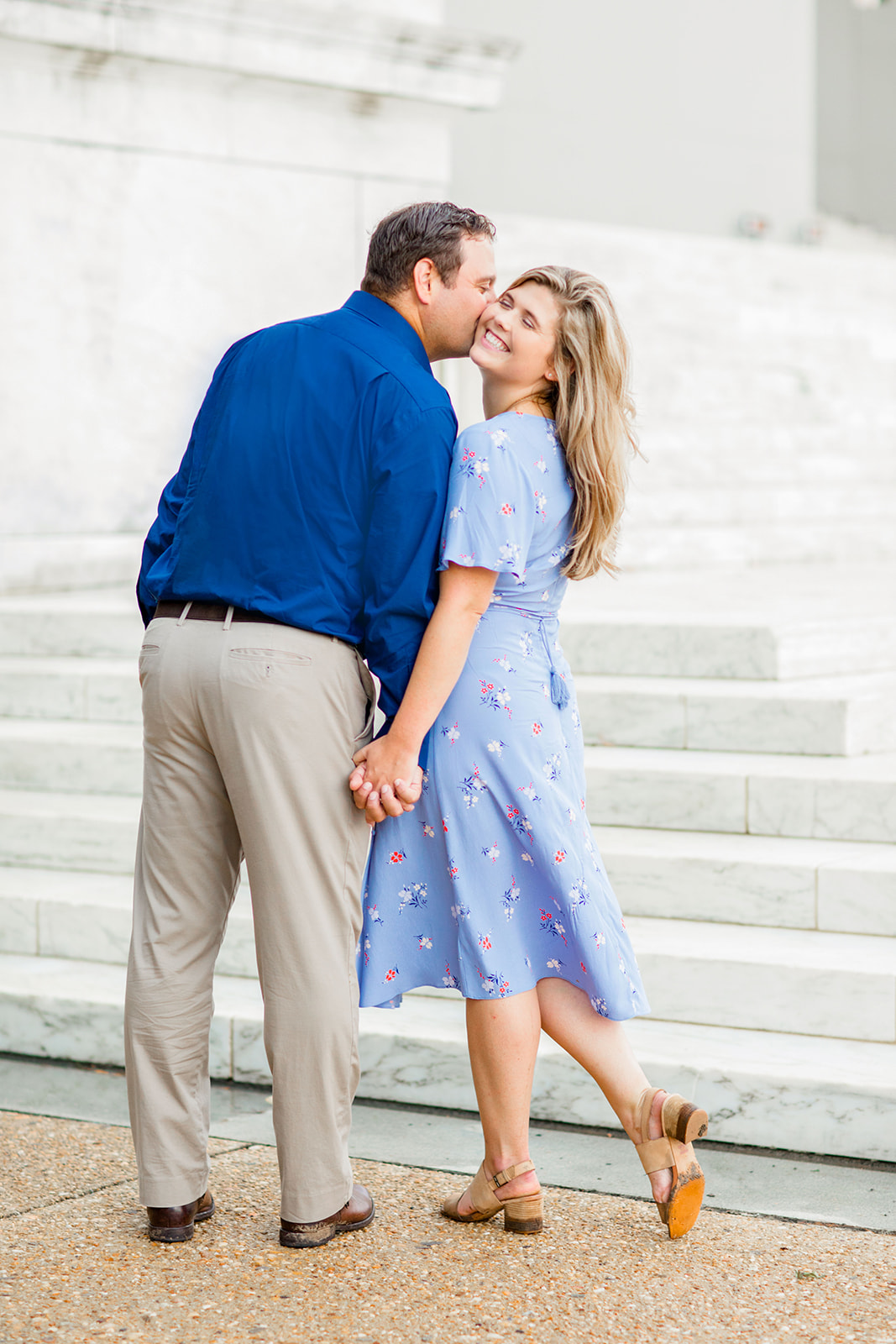 Kathryn Charlies Engagement Shoot at the Jefferson Memorial - Image Property of www.j-dphoto.com