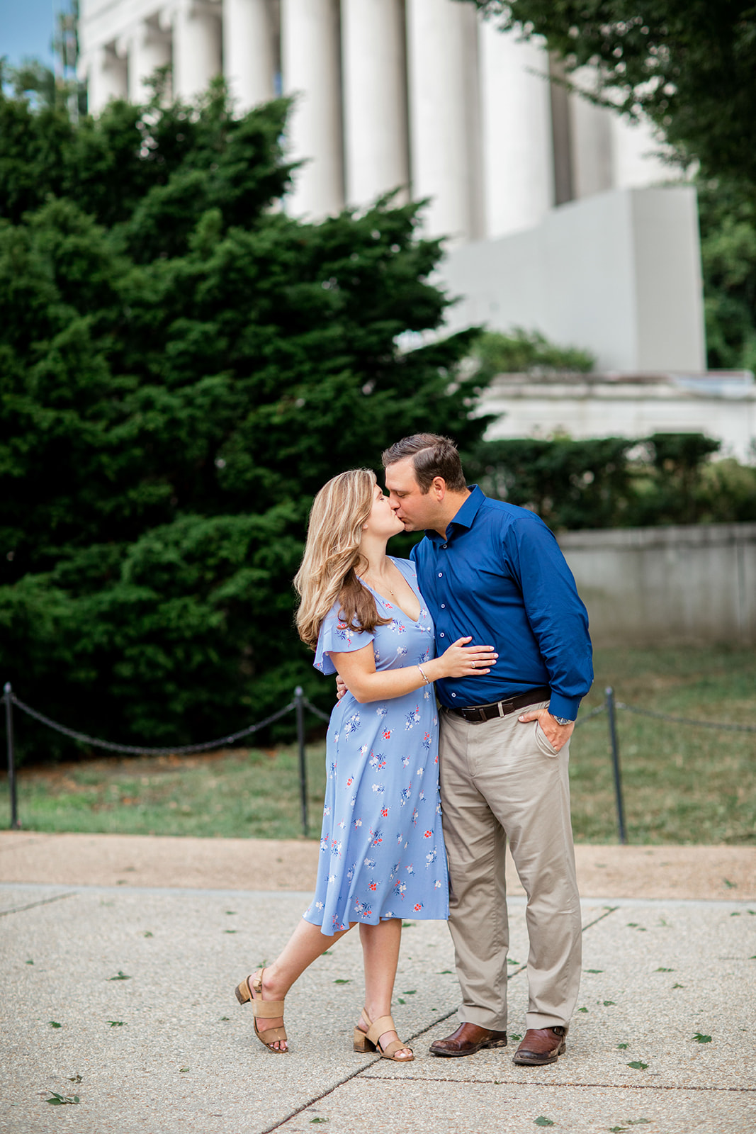 Kathryn Charlies Engagement Shoot at the Jefferson Memorial - Image Property of www.j-dphoto.com