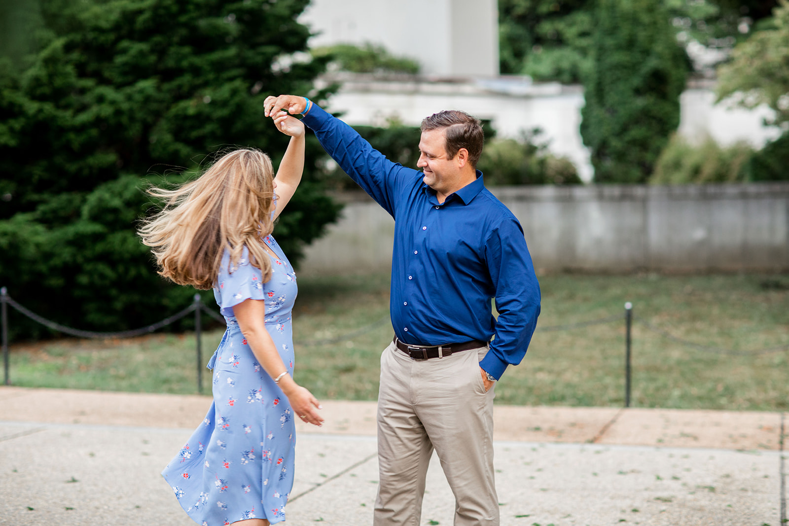 Kathryn Charlies Engagement Shoot at the Jefferson Memorial - Image Property of www.j-dphoto.com