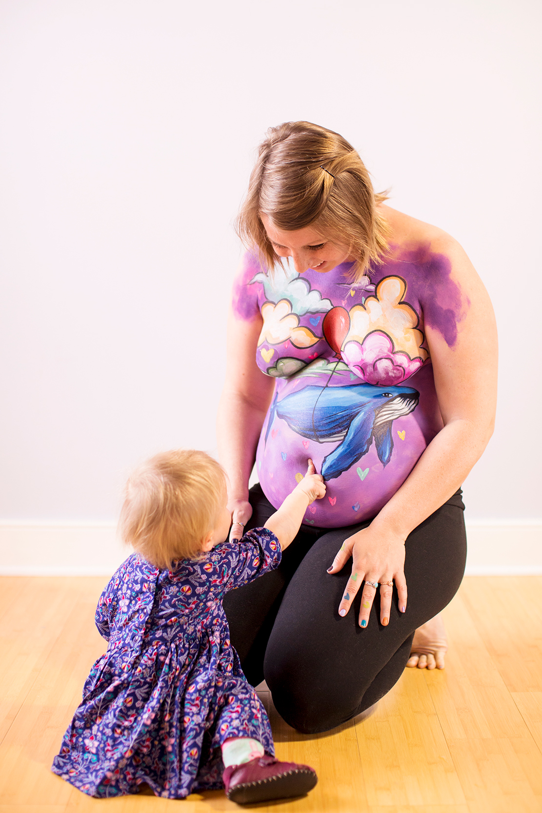 Body Painted Pregnant Belly Maternity Photo Shoot - Image Property of www.j-dphoto.com
