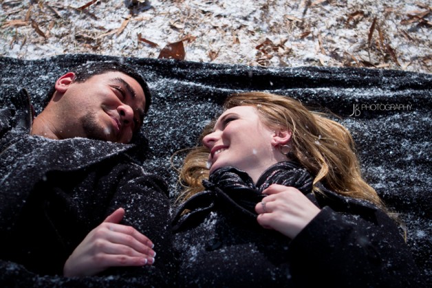 Snowy Night Engagement Shoot in Richmond Virginia - Image Property of www.j-dphoto.com