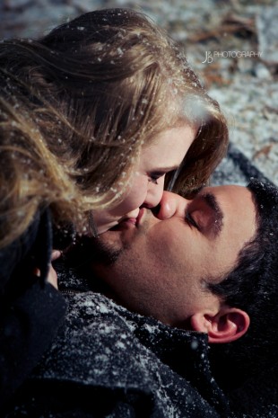 Snowy Night Engagement Shoot in Richmond Virginia - Image Property of www.j-dphoto.com