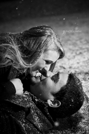 Snowy Night Engagement Shoot in Richmond Virginia - Image Property of www.j-dphoto.com