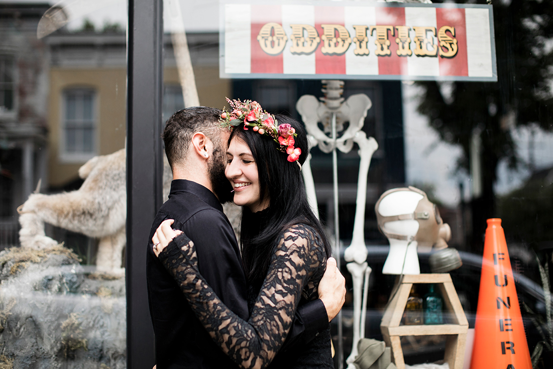 Stephanie  Brads Engagement Shoot in a Graveyard - Image Property of www.j-dphoto.com